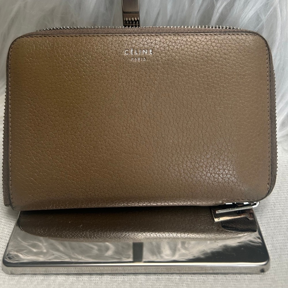Celine Zip Around Wallet Leather Clutch‎ Made in Italy